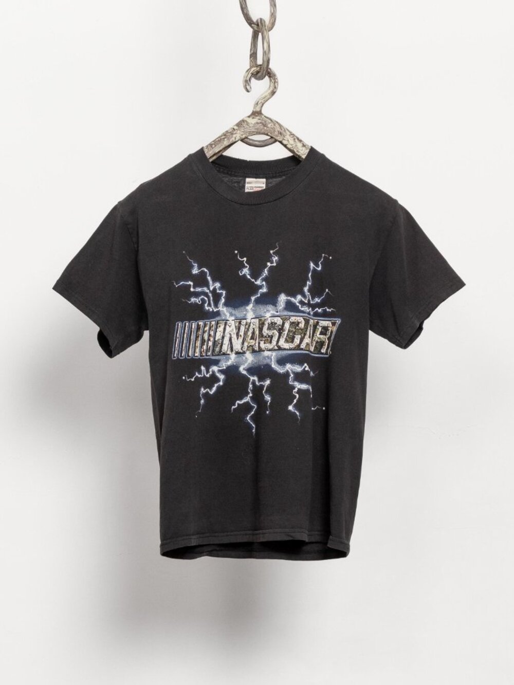 Vintage Nascar Tee: Purple Lightning Bolts T-Shirts, Medium